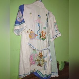 Printed Short Sleeve Kimono Robe in Pastel Palette